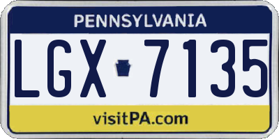 PA license plate LGX7135