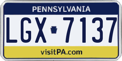PA license plate LGX7137