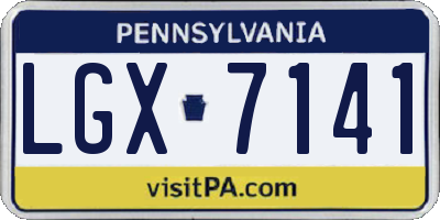 PA license plate LGX7141