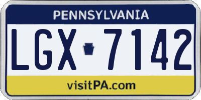 PA license plate LGX7142