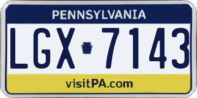 PA license plate LGX7143