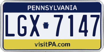 PA license plate LGX7147