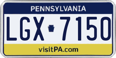 PA license plate LGX7150