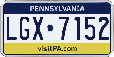 PA license plate LGX7152