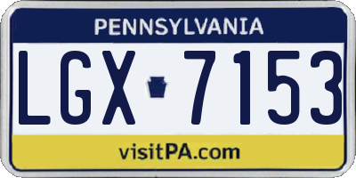 PA license plate LGX7153