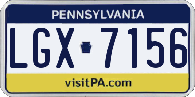 PA license plate LGX7156