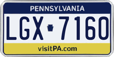 PA license plate LGX7160
