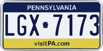 PA license plate LGX7173