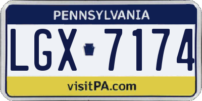 PA license plate LGX7174