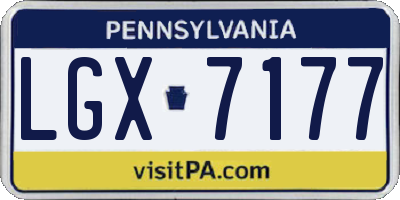 PA license plate LGX7177