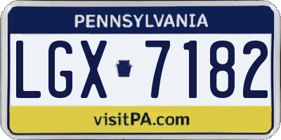 PA license plate LGX7182