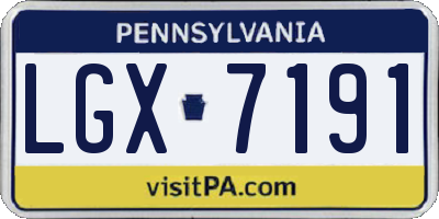 PA license plate LGX7191
