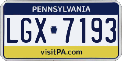PA license plate LGX7193