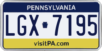 PA license plate LGX7195