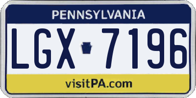 PA license plate LGX7196