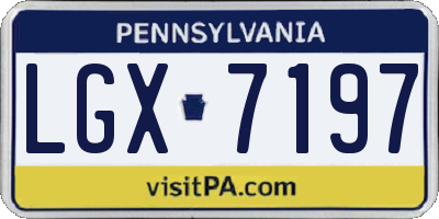 PA license plate LGX7197