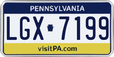 PA license plate LGX7199