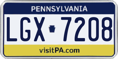 PA license plate LGX7208