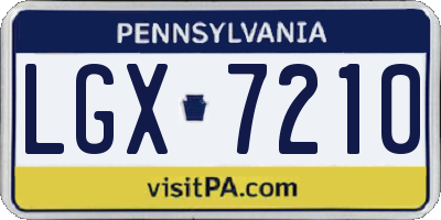 PA license plate LGX7210