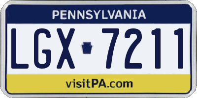 PA license plate LGX7211