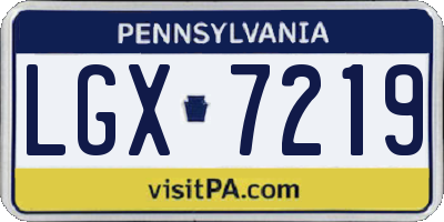PA license plate LGX7219