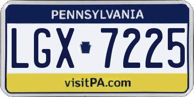 PA license plate LGX7225