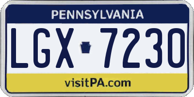 PA license plate LGX7230
