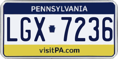 PA license plate LGX7236