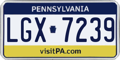PA license plate LGX7239
