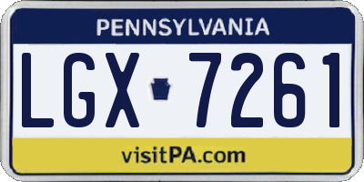 PA license plate LGX7261