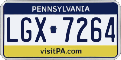 PA license plate LGX7264