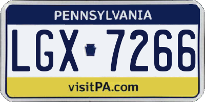 PA license plate LGX7266