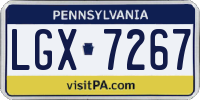 PA license plate LGX7267