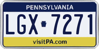 PA license plate LGX7271