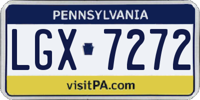 PA license plate LGX7272