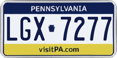PA license plate LGX7277