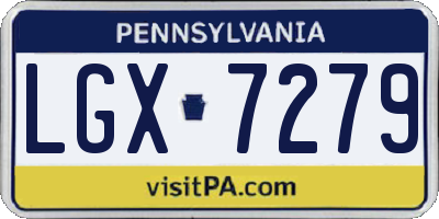 PA license plate LGX7279