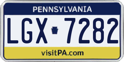PA license plate LGX7282