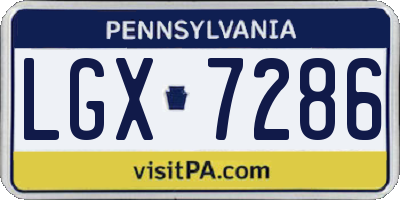 PA license plate LGX7286