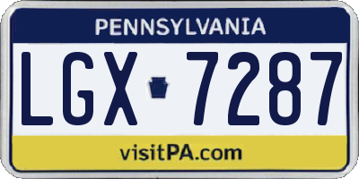 PA license plate LGX7287