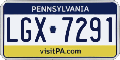 PA license plate LGX7291