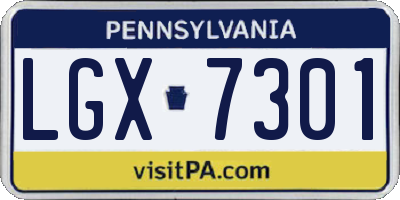 PA license plate LGX7301