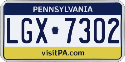 PA license plate LGX7302
