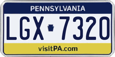 PA license plate LGX7320
