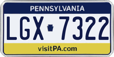 PA license plate LGX7322