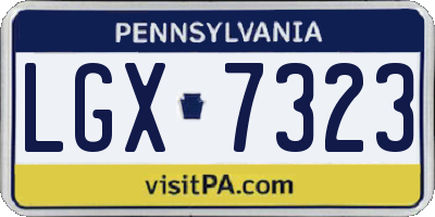 PA license plate LGX7323