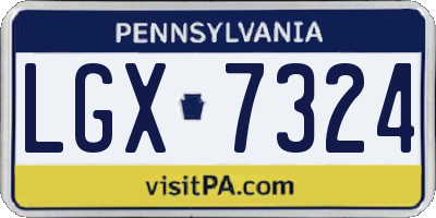 PA license plate LGX7324