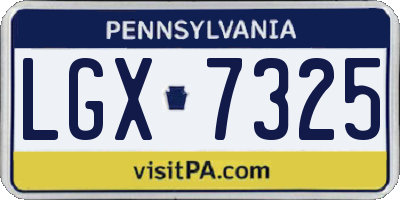 PA license plate LGX7325