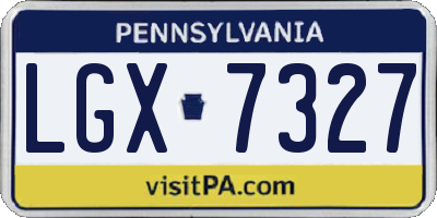 PA license plate LGX7327