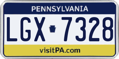 PA license plate LGX7328